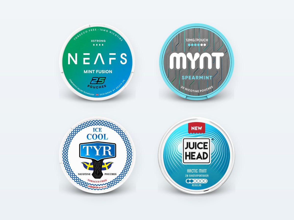 Nikotinposer: NEAFS, MYNT, TYR, JUICE HEAD