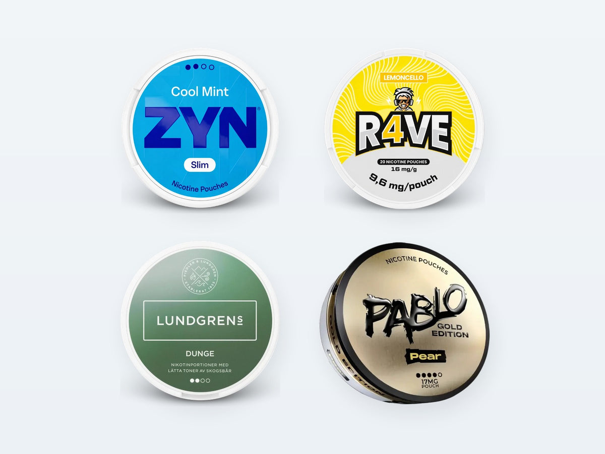 Nikotinposer: ZYN, RAVE, Lundgrens, Pablo