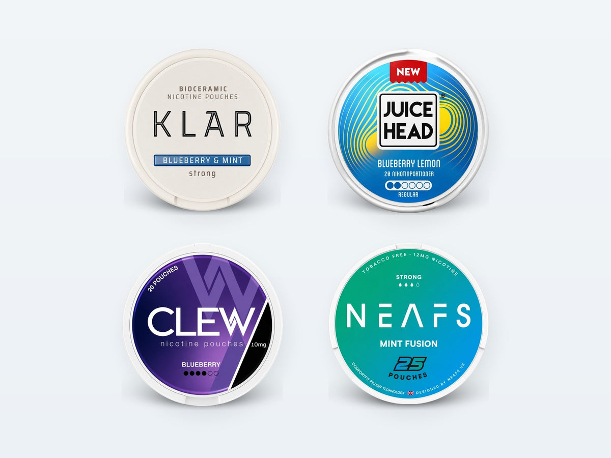 Nikotinposer: KLAR, JUICE HEAD, CLEW, NEAFS