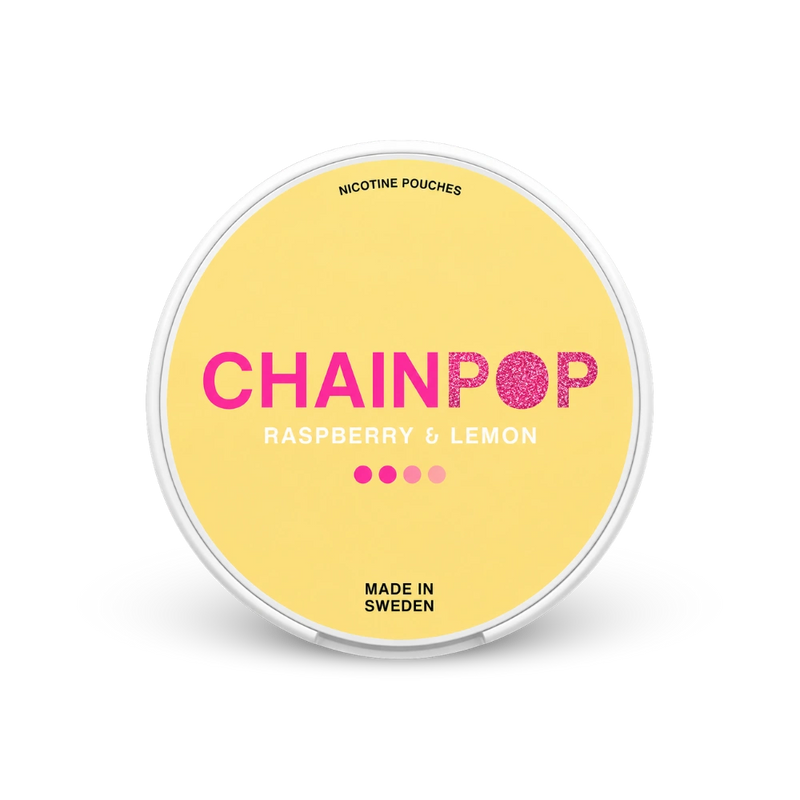 Chainpop Raspberry Lemon – can of nicotine pouches