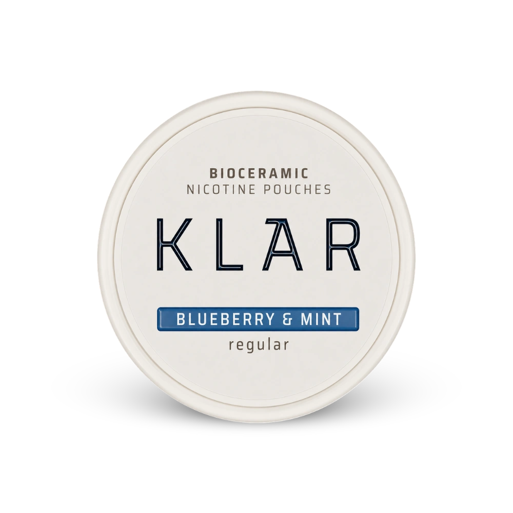 KLAR Blueberry Mint Regular Mini – can of nicotine pouches