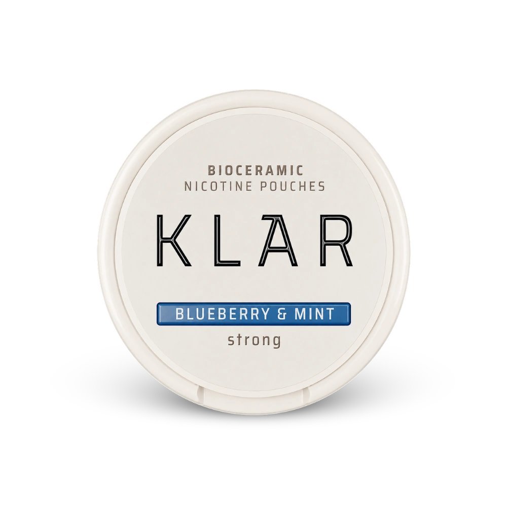 KLAR Blueberry Mint Strong Mini – can of nicotine pouches
