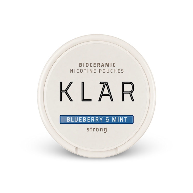 KLAR Blueberry Mint Strong Mini – can of nicotine pouches