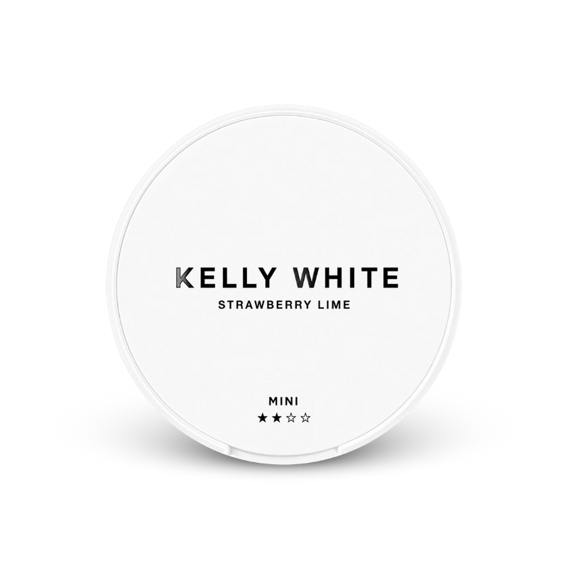 Kelly White Mini Strawberry Lime – can of nicotine pouches