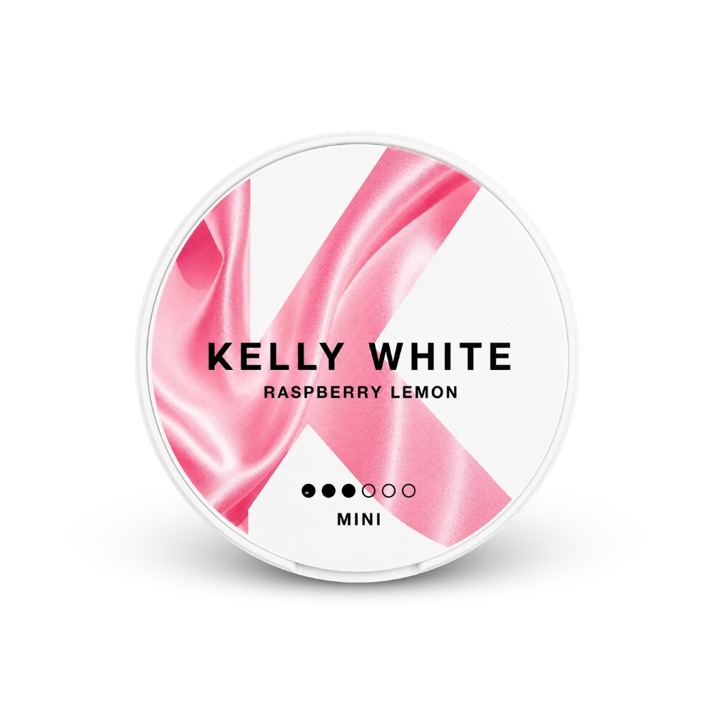 Kelly White Raspberry Lemon Mini – dåse med nikotinposer