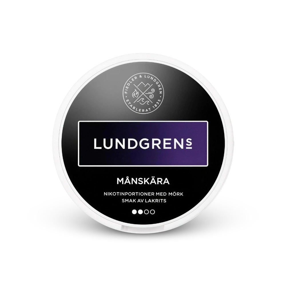 Lundgrens Månskära – dåse med nikotinposer