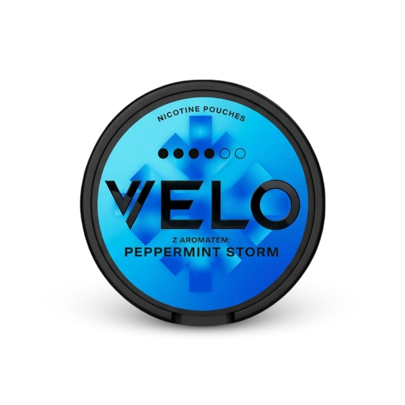 VELO Peppermint Storm – can of nicotine pouches