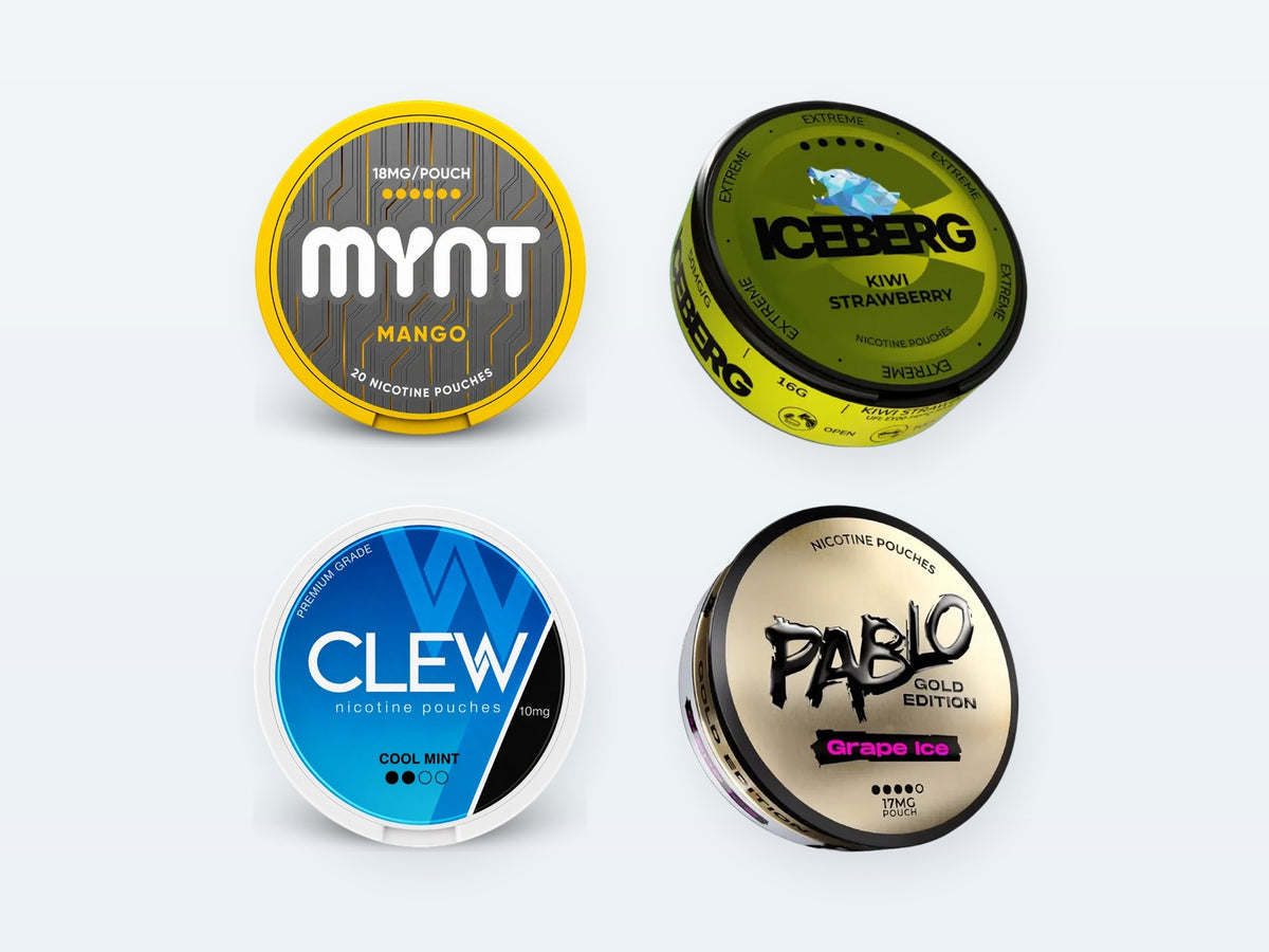 Nikotinposer: MYNT, Iceberg, CLEW, Pablo
