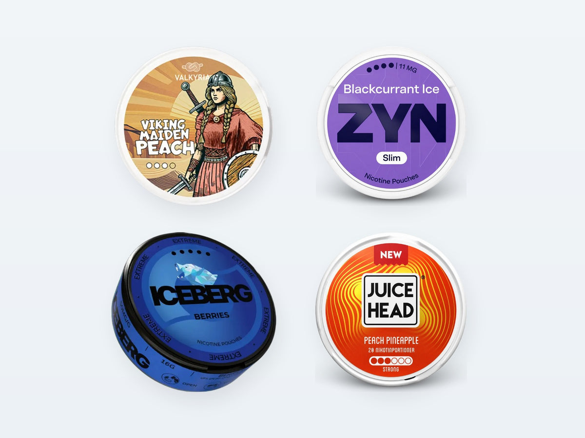 Nikotinposer: Valkyria, ZYN, Iceberg, JUICE HEAD