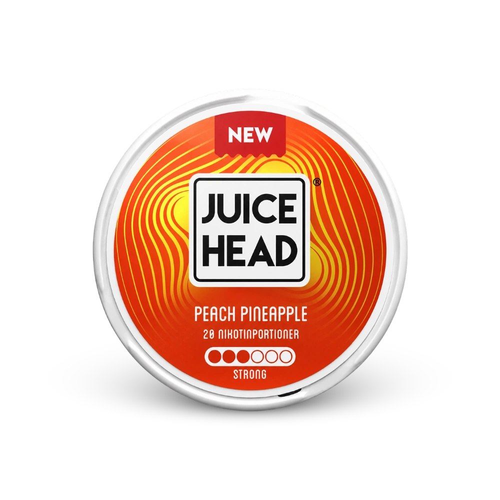 Juice Head Peach Pineapple Strong – dåse nikotinposer