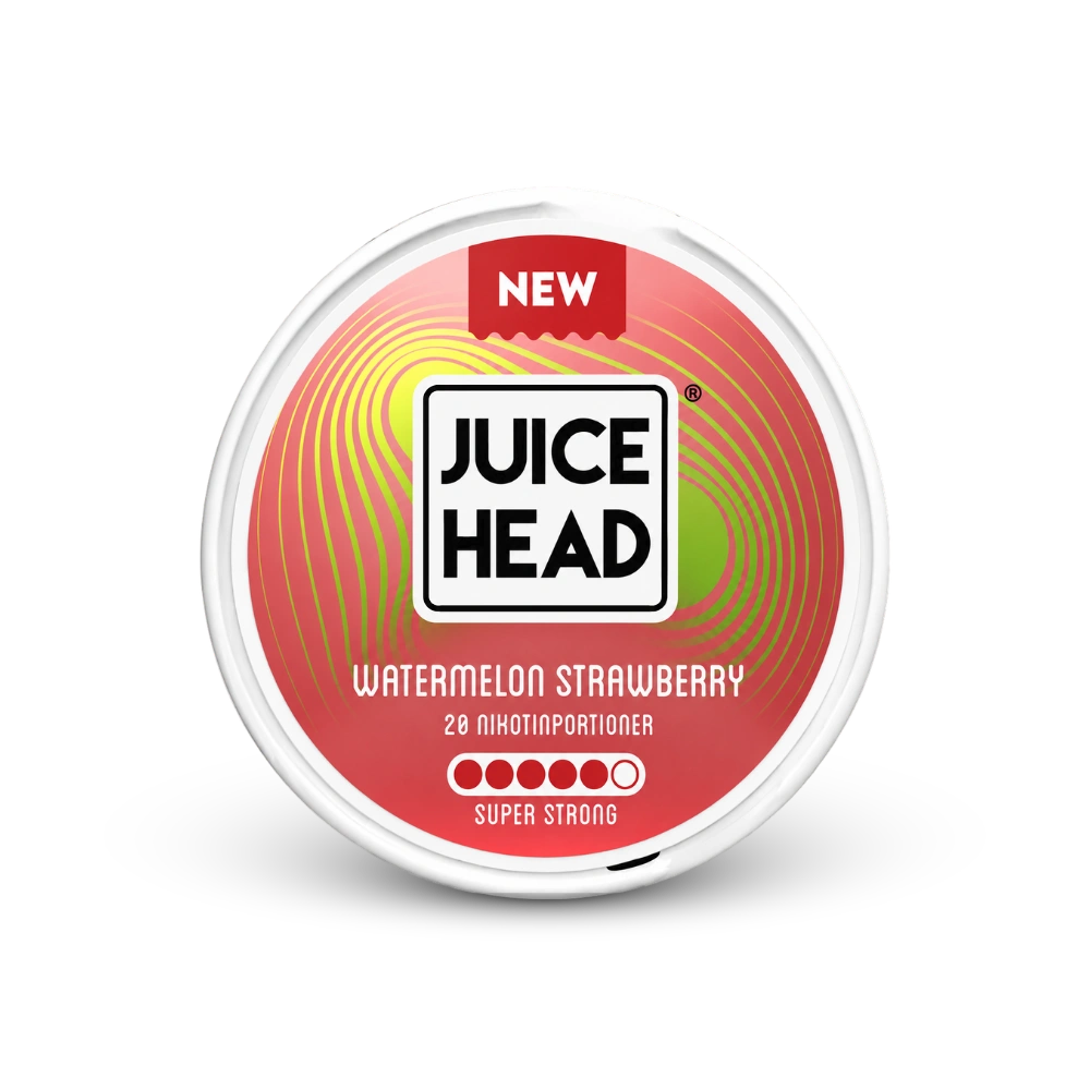 Juice Head Watermelon Strawberry Super Strong – dåse med nikotinposer