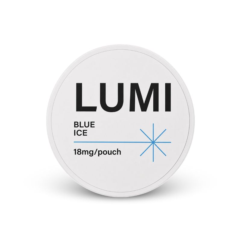LUMI Blue Ice 18mg – can of nicotine pouches