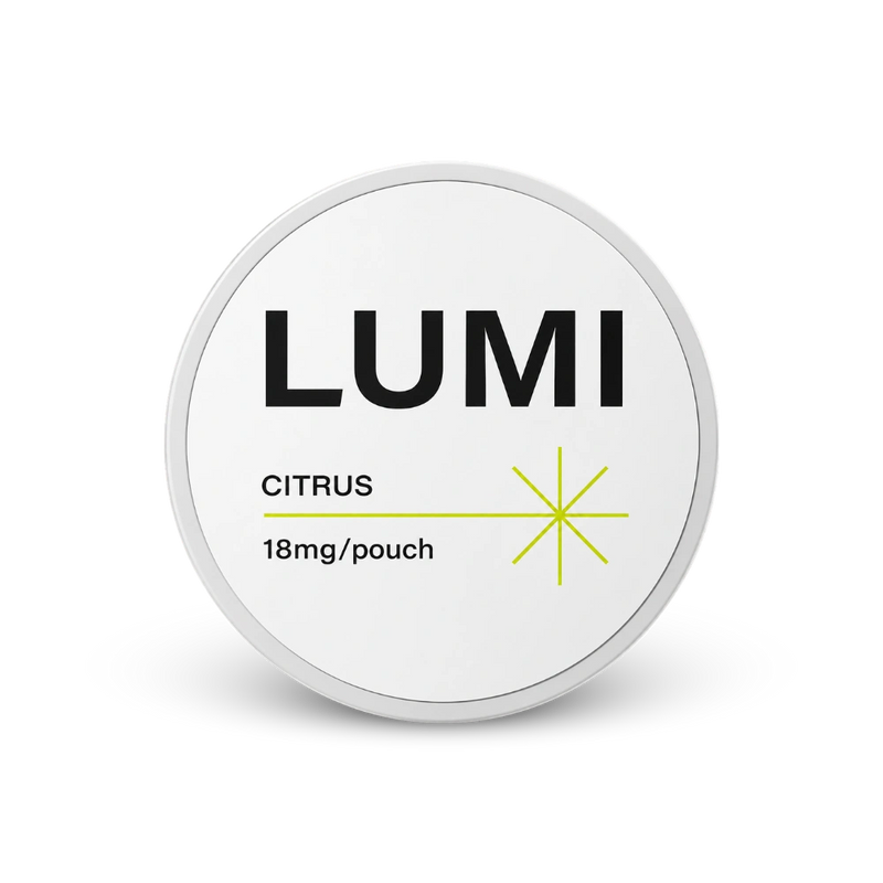 LUMI Citrus 18mg – can of nicotine pouches