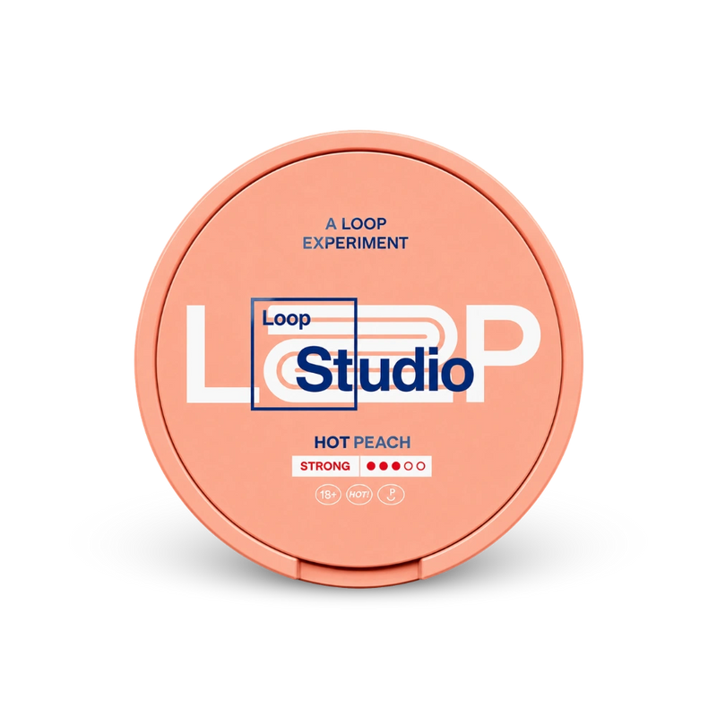 Loop Hot Peach Strong – can of nicotine pouches