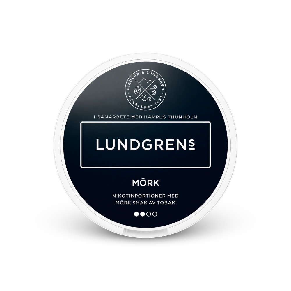 Lundgrens Mörk – dåse med nikotinposer