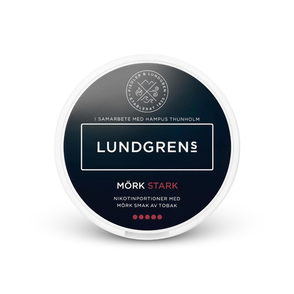 Lundgrens Mörk Stark – dåse med nikotinposer