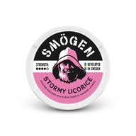 Smögen Stormy Licorice – dåse med nikotinprodukter