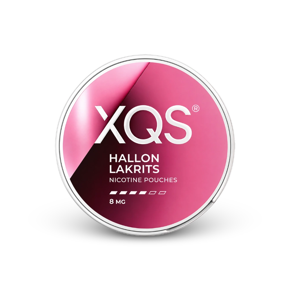 XQS Hindbær Lakrids Slim Strong – dåse med nikotinposer