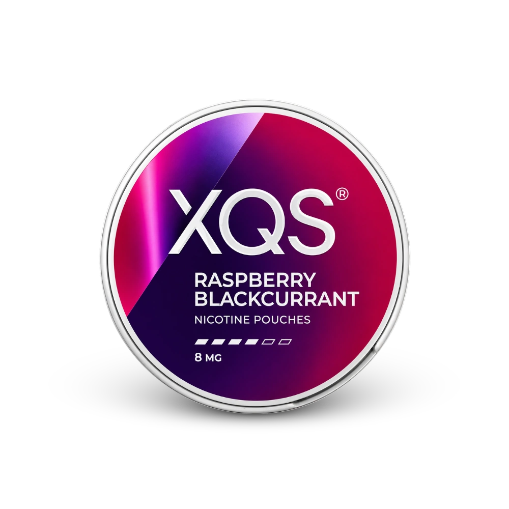 XQS Raspberry Blackcurrant Slim Strong – dåse med nikotinposer