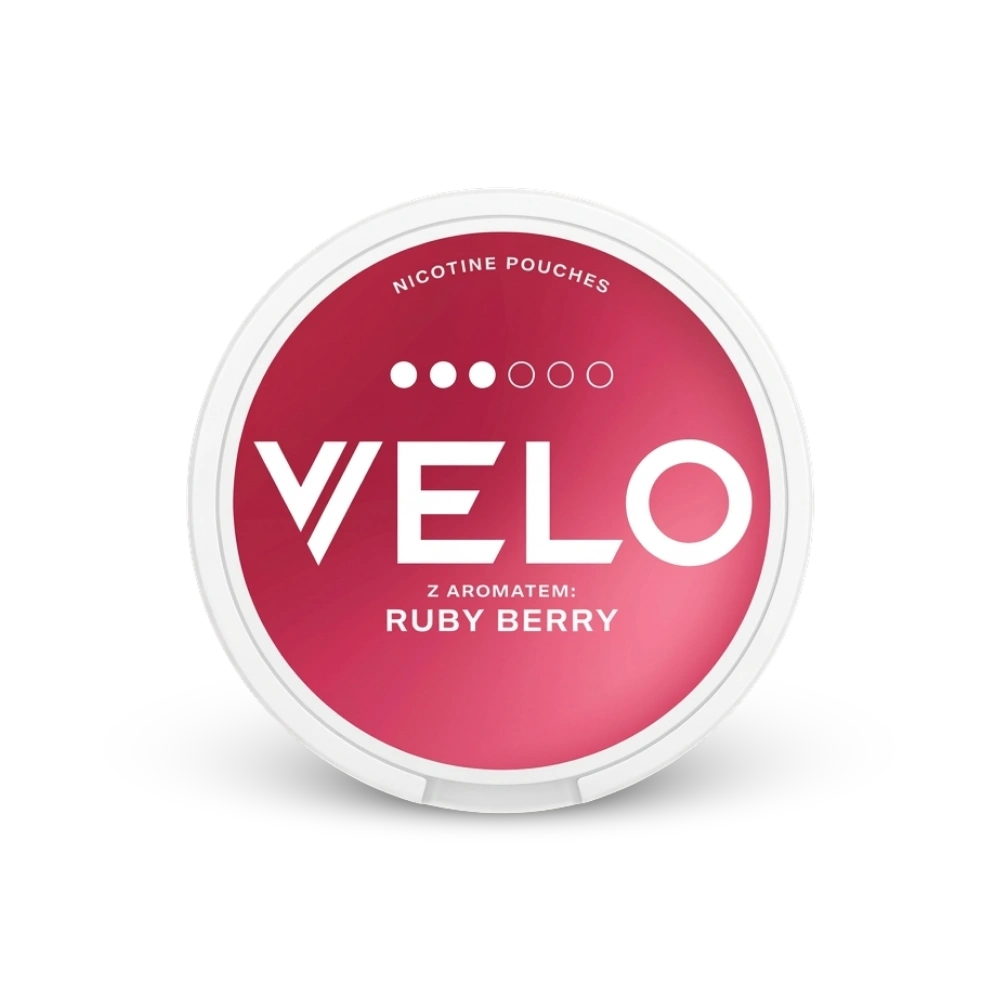 Velo Ruby Berry – can of nicotine pouches